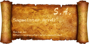 Sagmeister Arnó névjegykártya